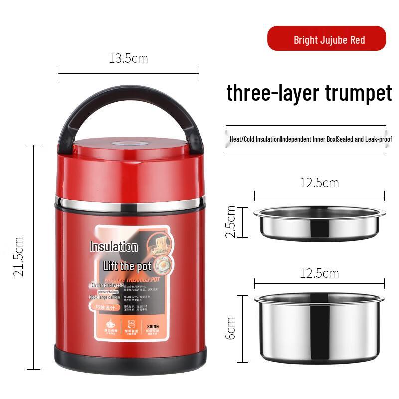 304 Stainless Steel Divided Insulated Lunch Box