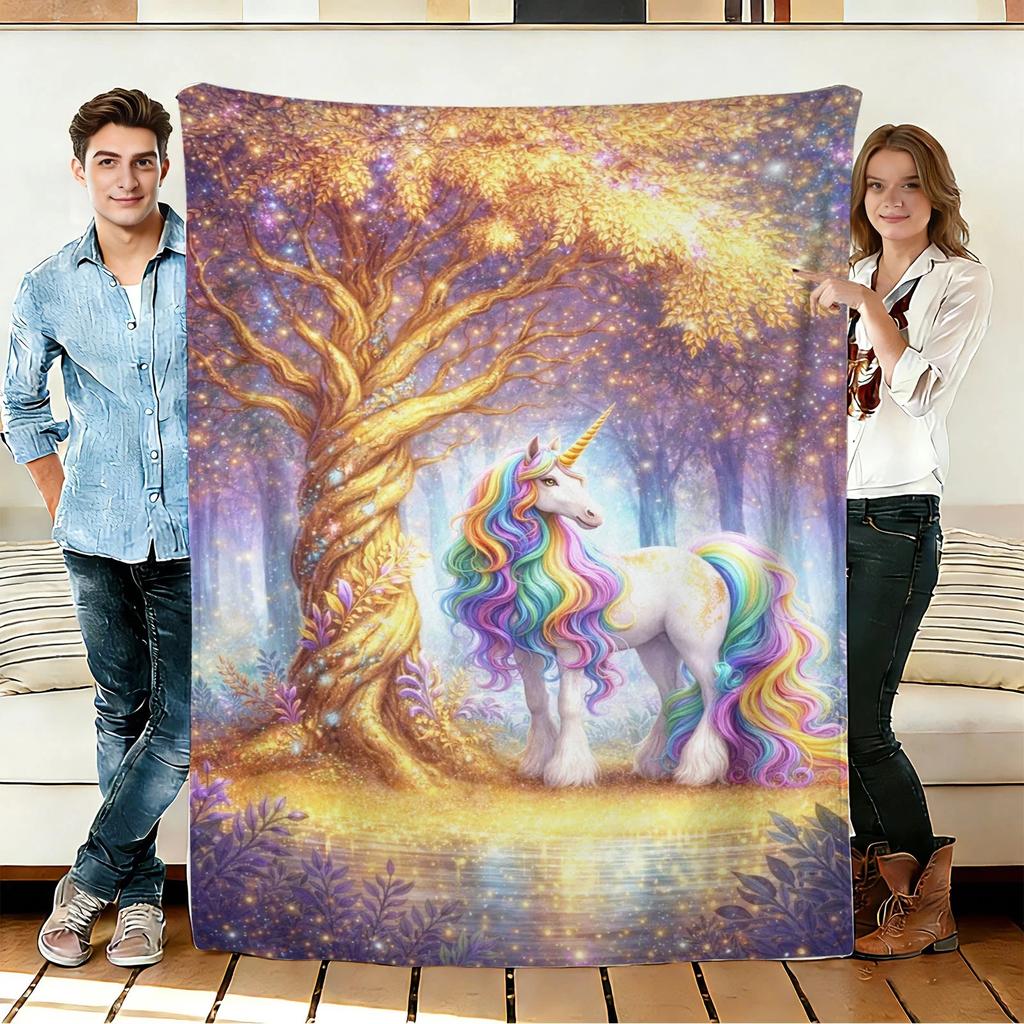 Colorful Unicorn Blanket Throw Blanket, Christmas Decor Gifts for Women Girls