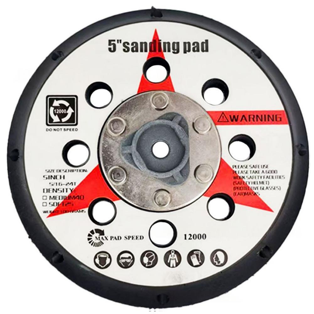 5-inch 8-hole M8 Thread Polishing Pad With Backing, 12,000 Rpm, Suitable For High-speed Polishing Of Wood Metal Plastic Stone