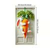 Cute Playful Easter Door Banner Rabbit Hugging Carrot Door Hanger Country-style Home Festive Door Curtain Decoration