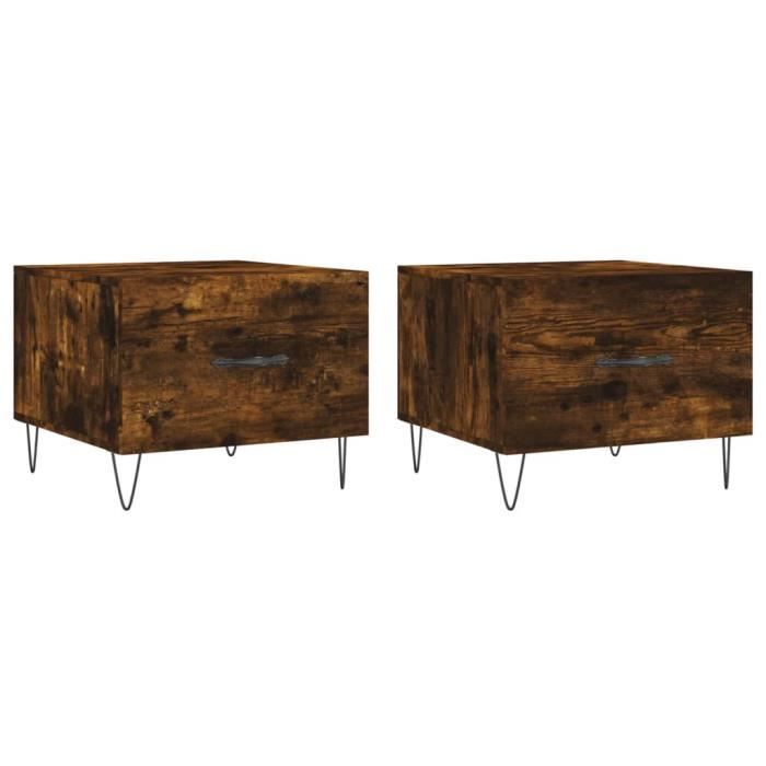 VidaXL Coffee Tables 2 Pcs Smoked Oak 50x50x40 Cm Engineered Wood 829391
