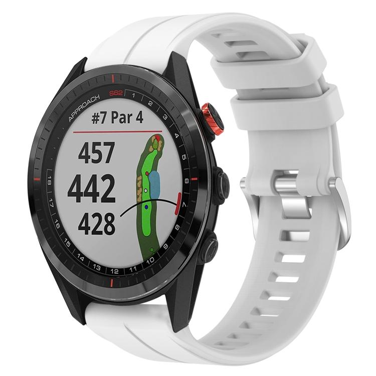 For Garmin Approach S62 22mm Silicone Sports Watch Band For Garmin Approach S62 белый