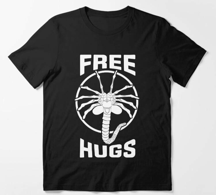ALIEN FREE HUGS TSHIRT Face Hugger Horror Movie Unisex Tee