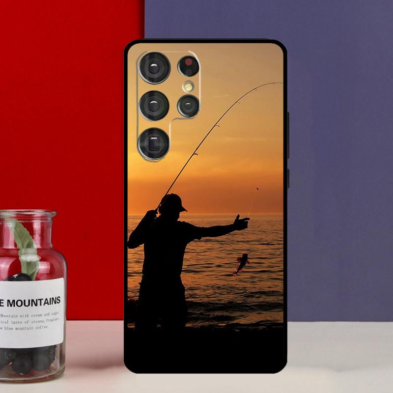 Hunter Man Fishing Dog Funda Case For Samsung Galaxy S25 Ultra S9 S10 S20 S21 S22 Plus S23 Ultra S24 FE Phone Cover
