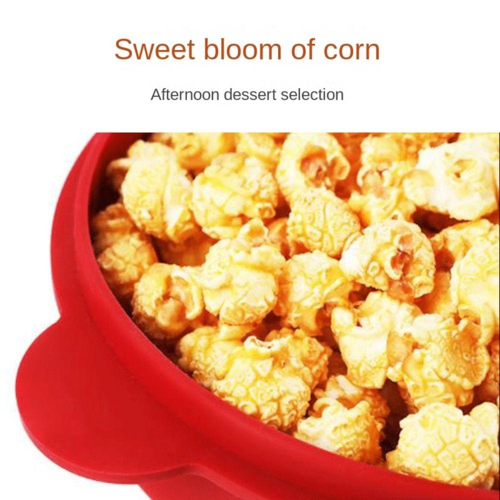 DIY Microwave Popcorn Bowl Bucket Red Fruit Dish Popcorn Maker with Lid Chips  Family