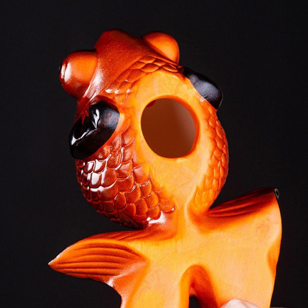 Cute Fish Sculpture Small Ceramic Fish Ornament Creative Goldfish Tea Pet  Tea Tray Decor
