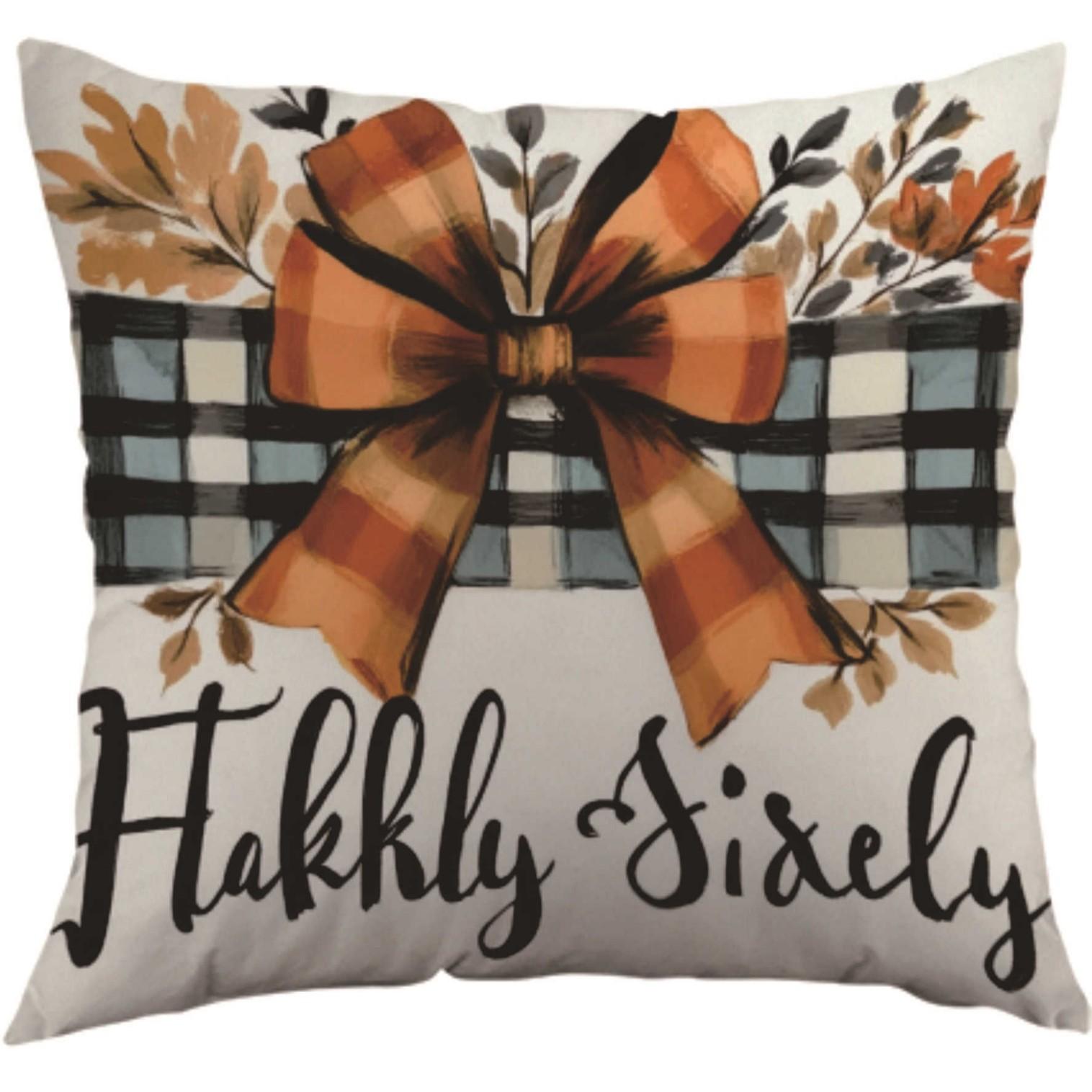 

New Pumpkin Cover Autumn Home Atmosphere Decorative Cushion Cover Plush Printed Maple Leaf Harvest Pillow 45*45