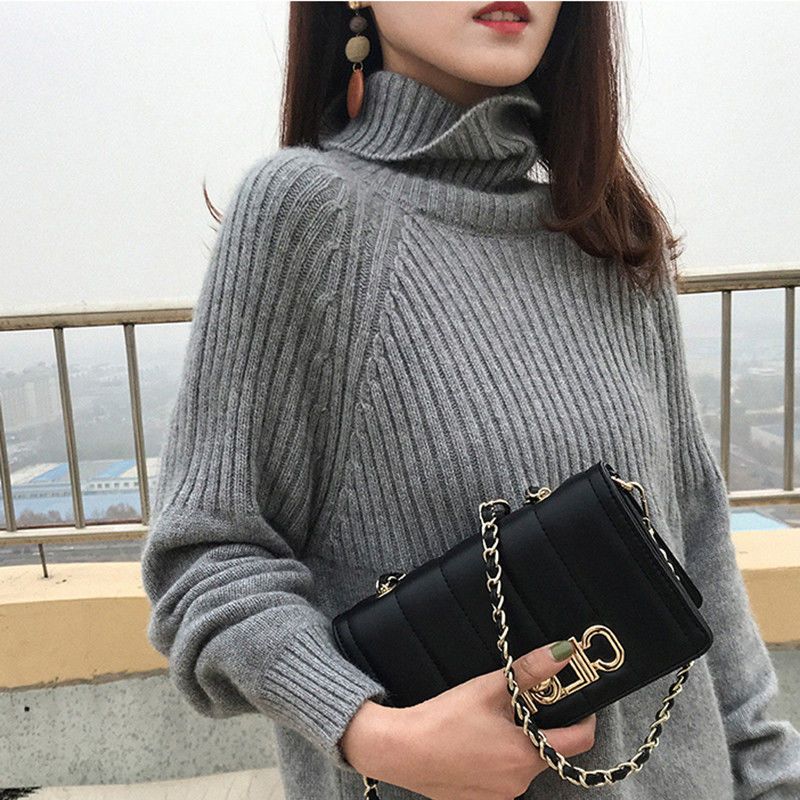 Women's Sweater Turtleneck Trending Sweater Fashion Top Autumn and Winter Korean Pullover Women's Pullover Knitwear