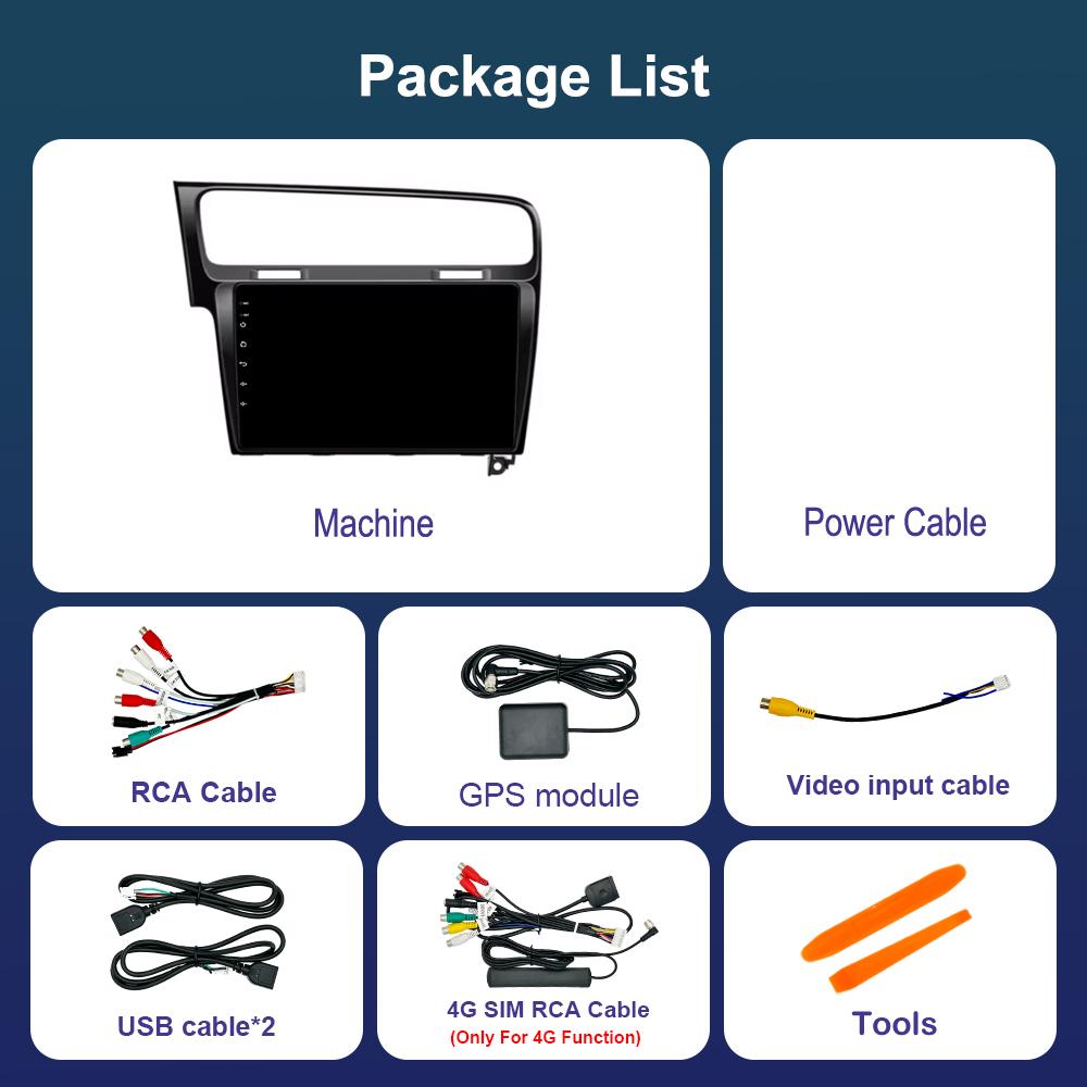 Car Radio Multimedia Player Android 14 for Volkswagen VW Golf 7 MK7 GTI 2011 - 2021 4G DSP Stereo Navigation GPS Touch Screen