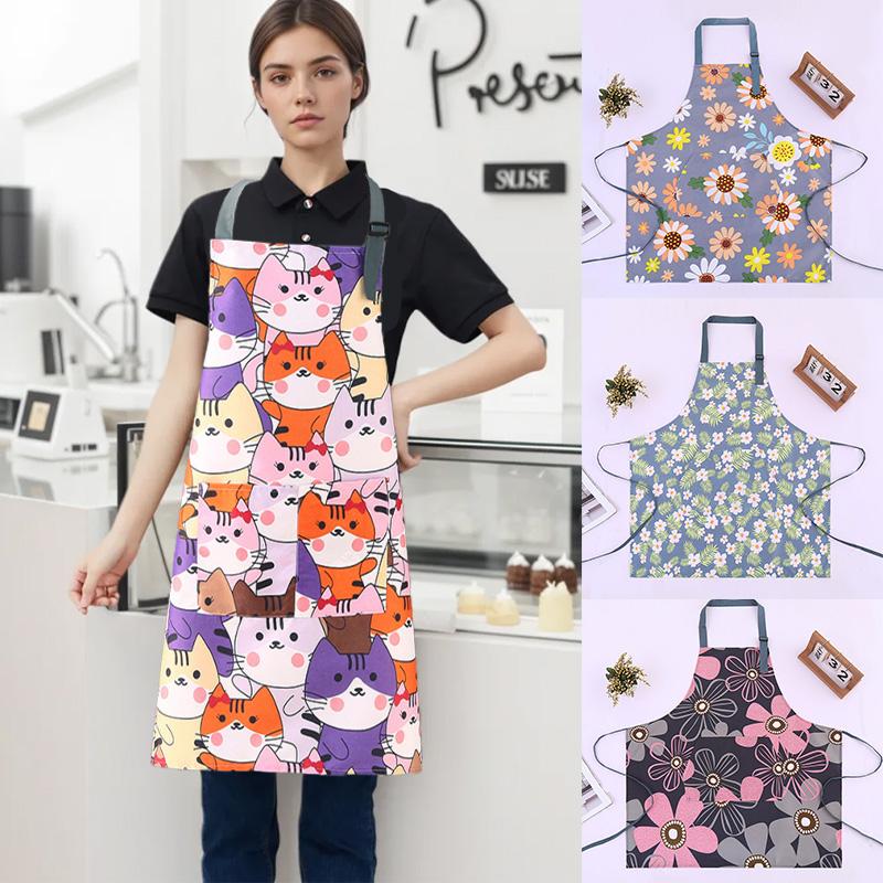 1 ks Olejivzdorná slunečnice Protišpinavá zástěra Kreslená bez rukávů Restaurace Potřeby Vodotěsná Nastavitelná Kuchyňská zástěra
