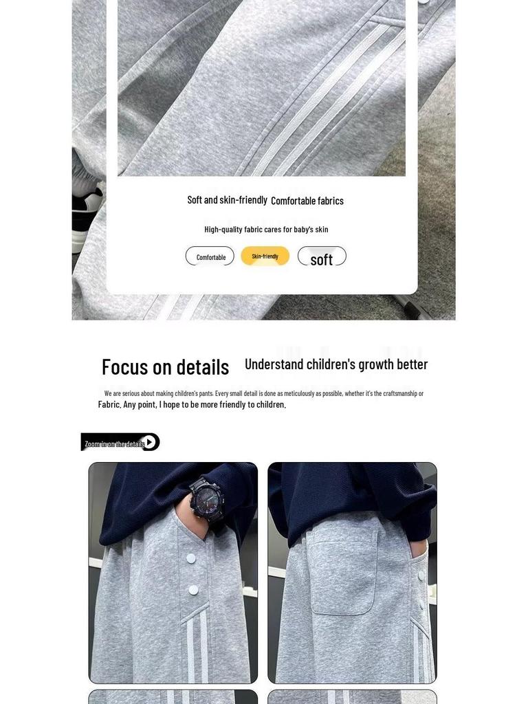 2025 New Style Boys' Korean Autumn Sweatpants - Fashionable Long Sports Pants for Children