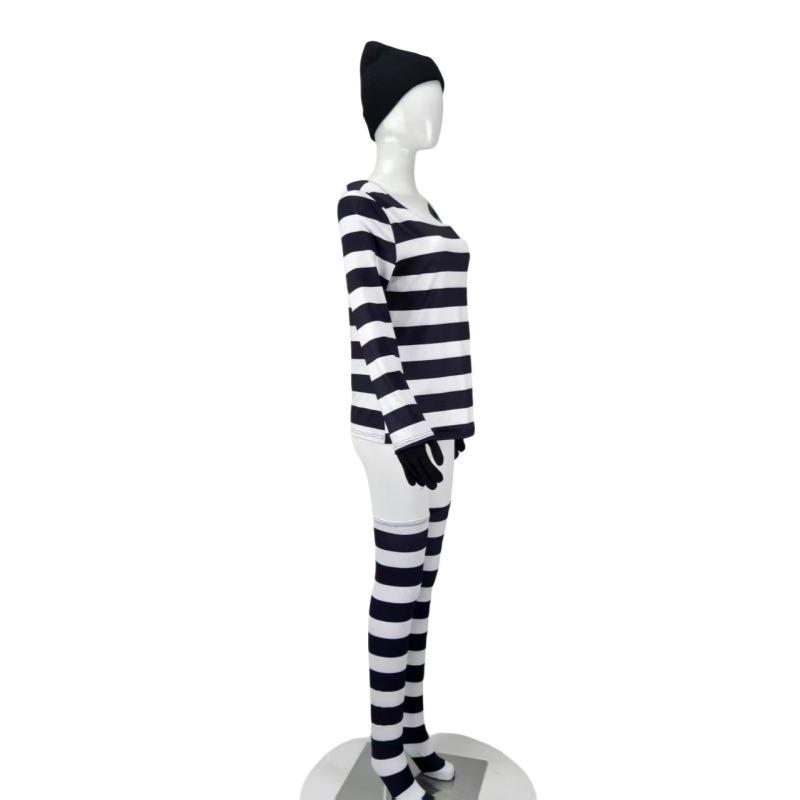 Halloween Thief Six-piece Long Sleeve Striped Costume Drag Ball Stage Performance Costume