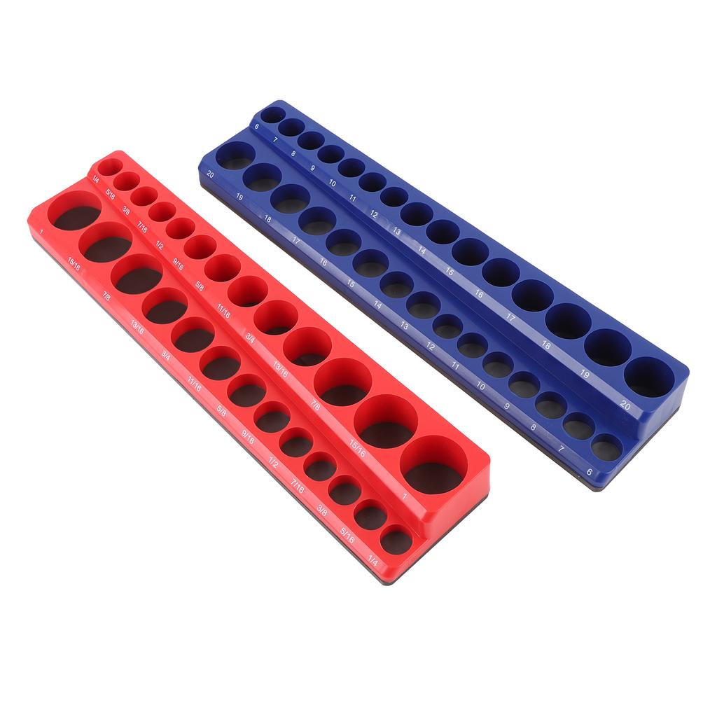 38 Zoll Antrieb Magnetischer Steckschlüssel-Organizer Starker Magnet Metrisch SAE Steckschlüsselhalter Schalen 2 Stück