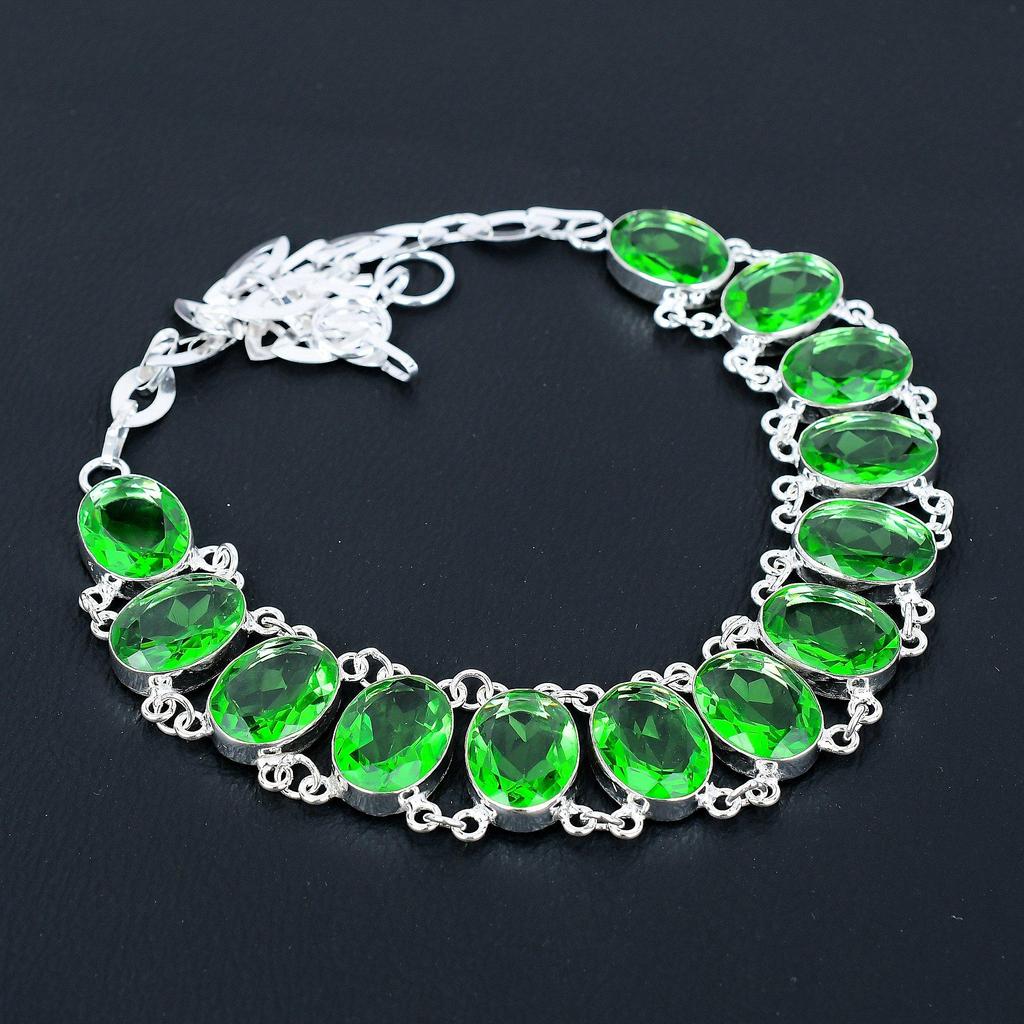 Chrome Diopside Necklace 925 Sterling Silver Necklace Chrome Diopside Gemstone Necklace Handmade Silver Chrome Diopside Jewelry For Her