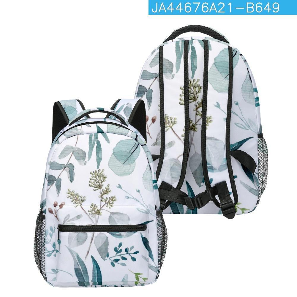 Cartoon Novelty Kpop Youthful School Bags Unisex Leaves Travel Bags 3D Print Oxford Waterproof Notebook Shoulder Backpacks