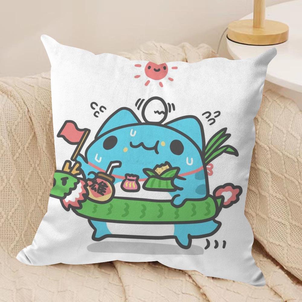 B-Bugcat C-Capoo Cushion Cover Soft Plush Fabric Double-Sided Printed Sofa Cushion Cover for All Seasons Home Decor Gift