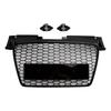 RS Style Front Honeycomb Grill Grille Fit TT TTS 2006-2014 Gloss Black