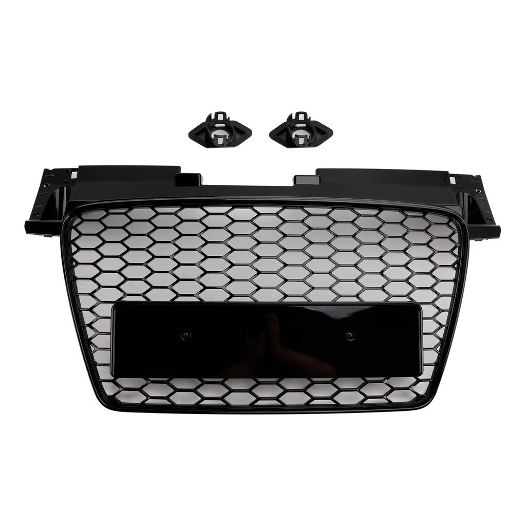 RS Style Front Honeycomb Grill Grille Fit TT TTS 2006-2014 Gloss Black