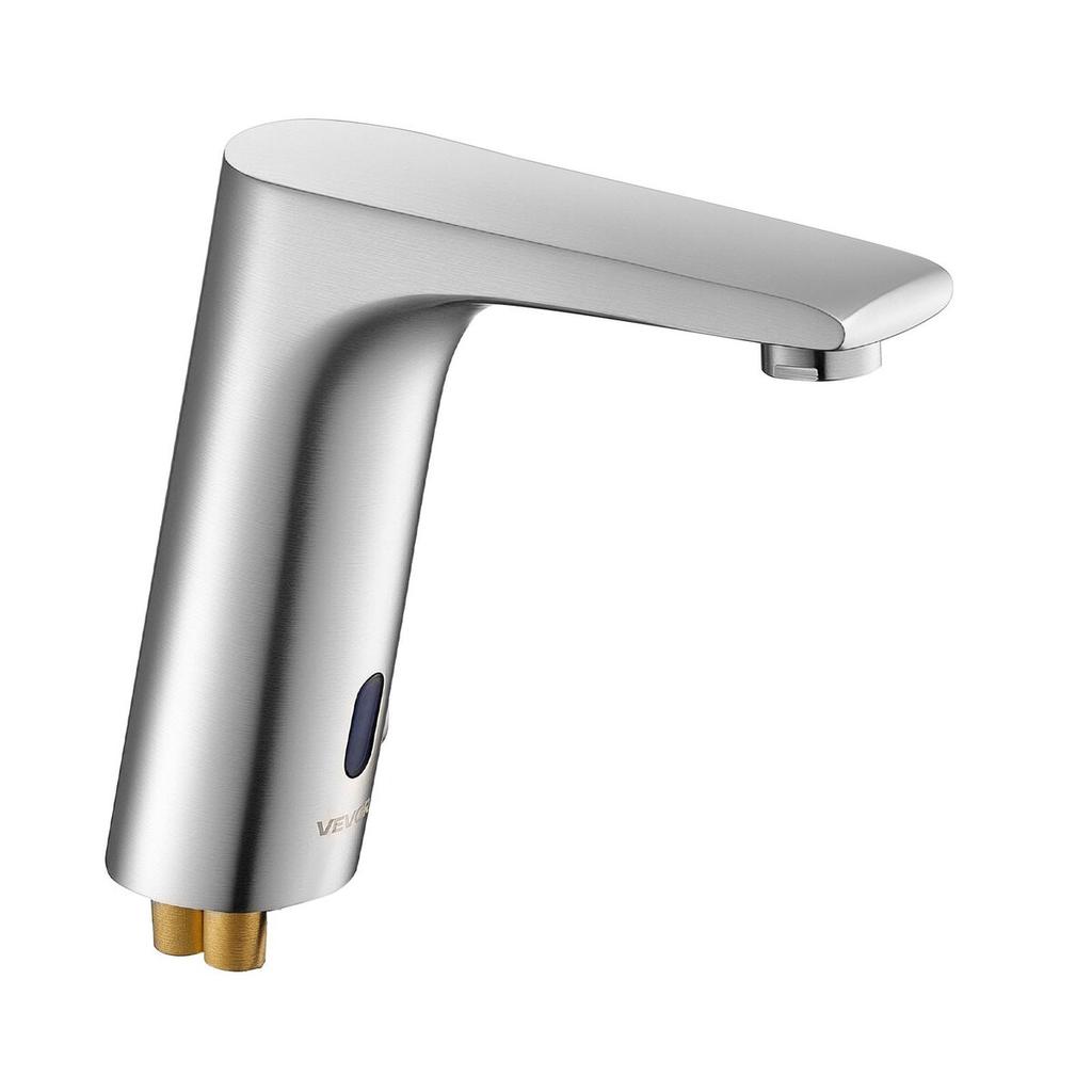 Touchless Bathroom Sink Faucet, Automatic Motion Sensor Restroom Toilet Faucet, HandsFree Adjustable Cold Hot Single Handle Water Mixer Battery
