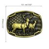 Western Style Cowboy Elk Shape Belt Buckle Metal Gold/Silver Color Rock Belt Link Buckle Unisex Belt Buckle DIY Supplies