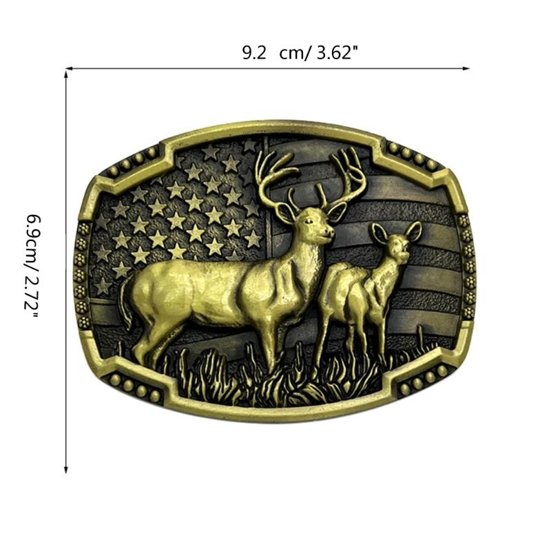 Western Style Cowboy Elk Shape Belt Buckle Metal Gold/Silver Color Rock Belt Link Buckle Unisex Belt Buckle DIY Supplies