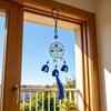 Clopoțel de vânt cu Ochi Răi Albastru pentru Exterior Fluture/Elefant/Copac/Soare/Mână Clopoțel Metalic Decorativ Ornament Suspendat pentru Casă Grădină Balcon