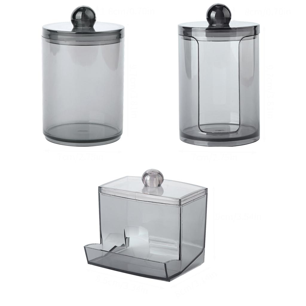 Qtip Holder Dispenser with Cotton Pads Jar Stackable Bathroom Counter Acrylic Organizer Storage Box Cotton Ball Cotton Swab