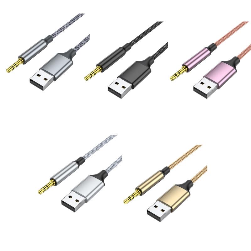 USB Male To 3.5mm Male Adapter Headphone Audio Jack Cable Cord Hi-Fi Dongle for Speaker Computer