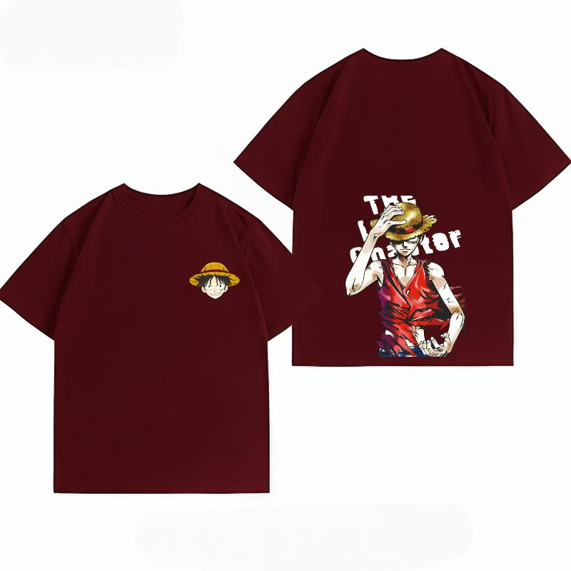 Abbigliamento Unisex Nuovo Cotone Traspirante T-shirt Estiva Pezzo Unico Stampa Fronte/Retro Luffy Streetwear Casual T-shirt Unisex