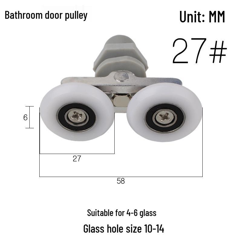 Vintage Arc Shower Room Sliding Glass Door Dual Wheel Pulley