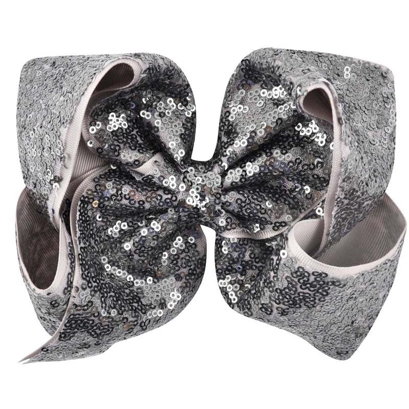29Colors 8 inch Big Rainbow Large Hair Bow Sequins Ribbon Hairgrips With Alligator Clips Headwear Bowknot Girls Hair Accessories