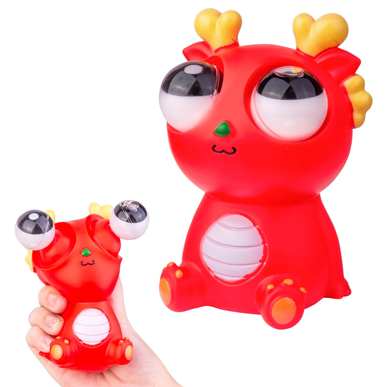 

Funny Bulging Eyes Cartoon Dragon PVC Squeeze Doll Stress Relief Toy for Adult Children D