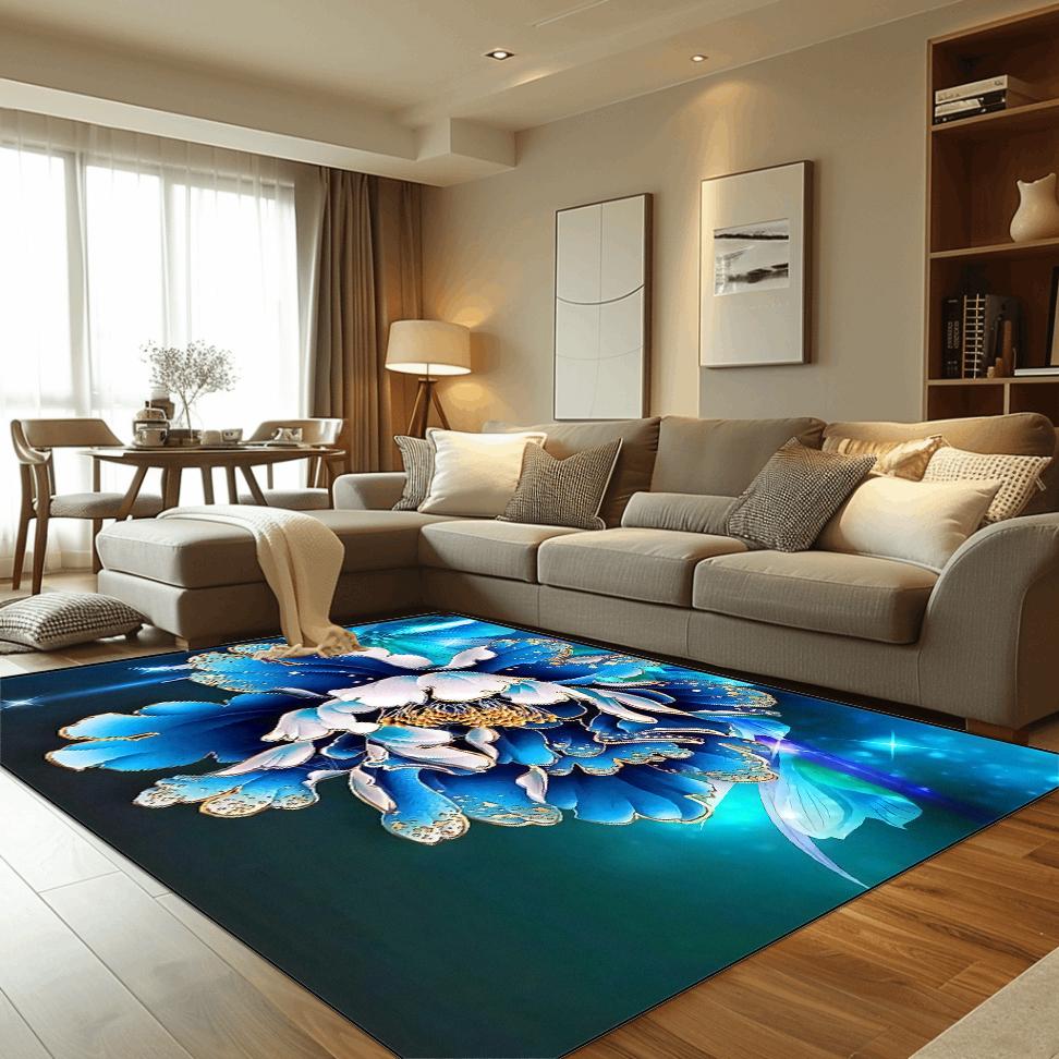 Chinese Style Flower Carpets for Living Room Retro Decoration Carpet Home Hall Sofa Area Floor Mat Bedroom Hallway Large Rugs