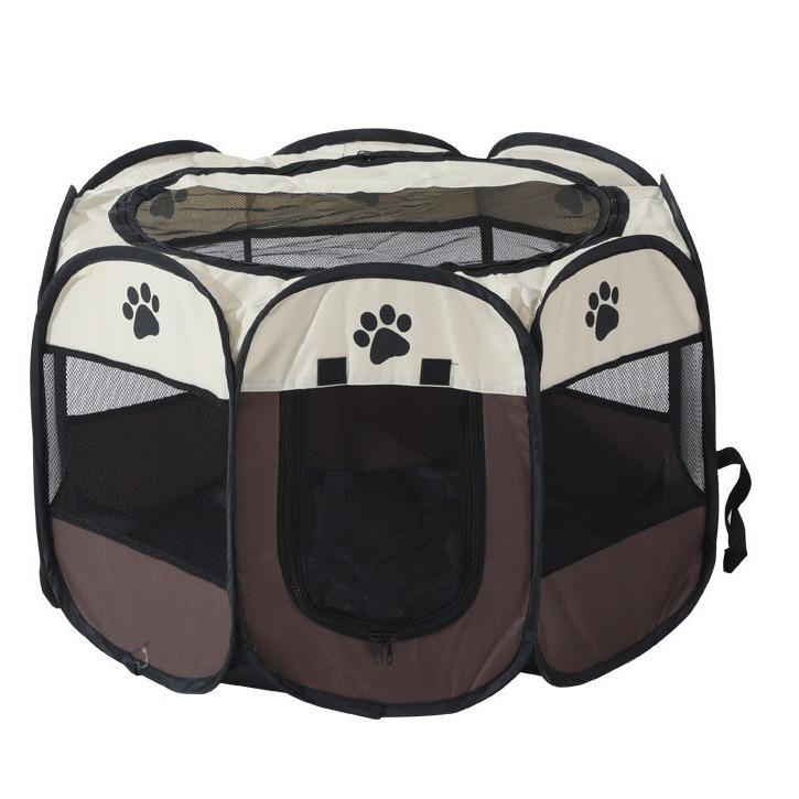Octagonal Foldable Pet Playpen: Waterproof, Scratch-Resistant Whelping Box and Tent for Dogs and Cats.