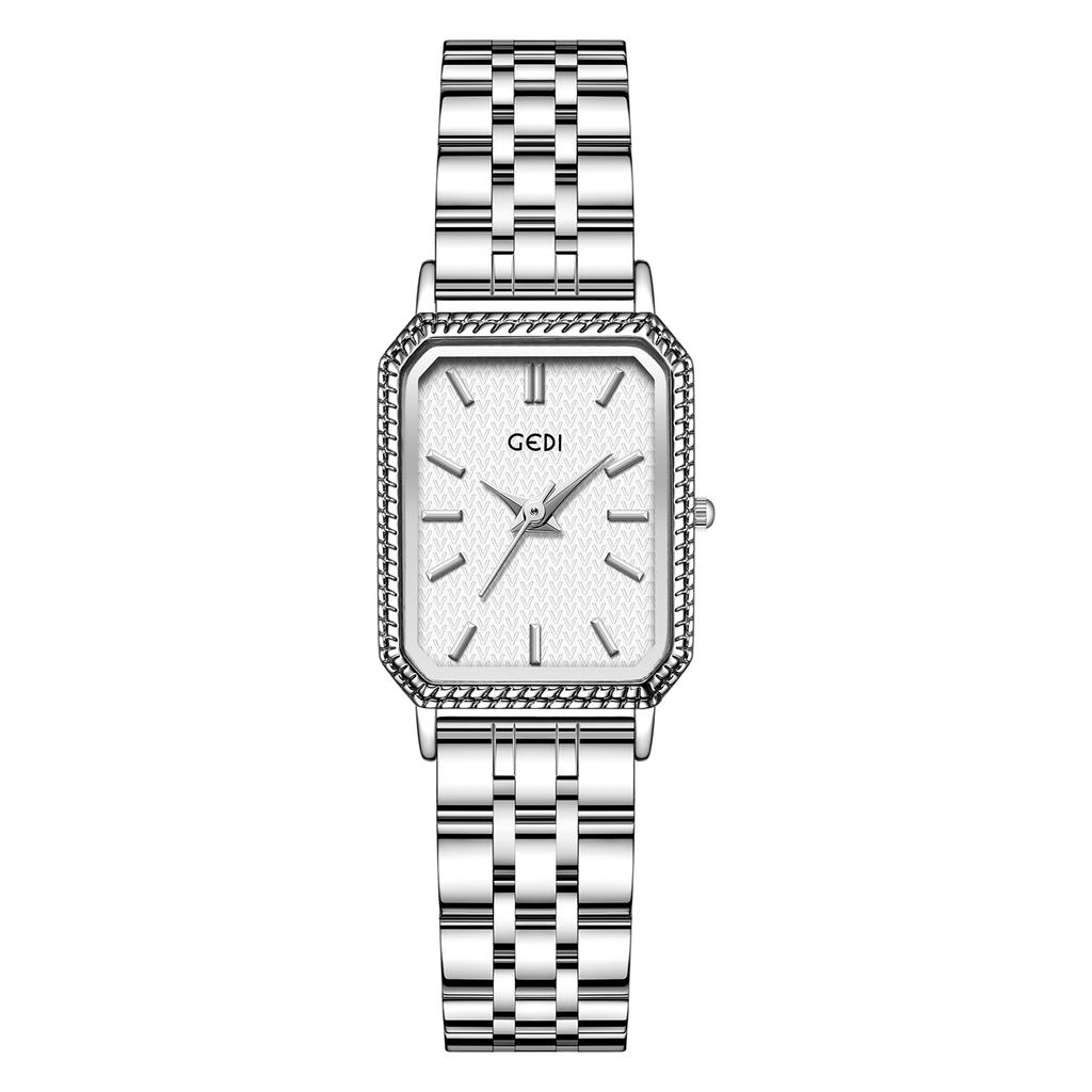 Europäische und Amerikanische Minimalistische Metall-Quadratuhr, Retro-Damenuhr mit Quarzwerk