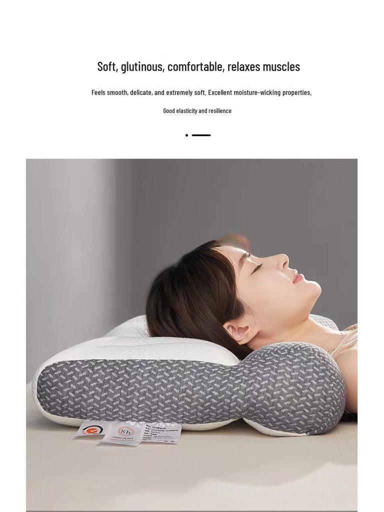 Knitted Fiber Neck Support Pillow - Contour Design for Firm, Comfortable Sleep Aid