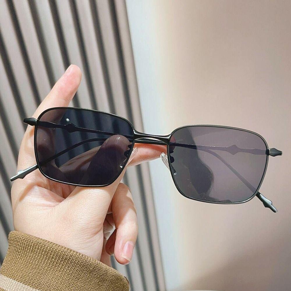 Прямоугольные солнцезащитные очки Металлическая оправа Панк Солнцезащитные очки Хип-хоп — фото 5