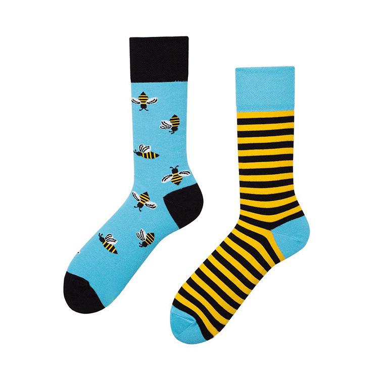 

Trendy Asymmetrical Cartoon Socks - Unisex Cotton Mid-Tube Versatile Style One Size