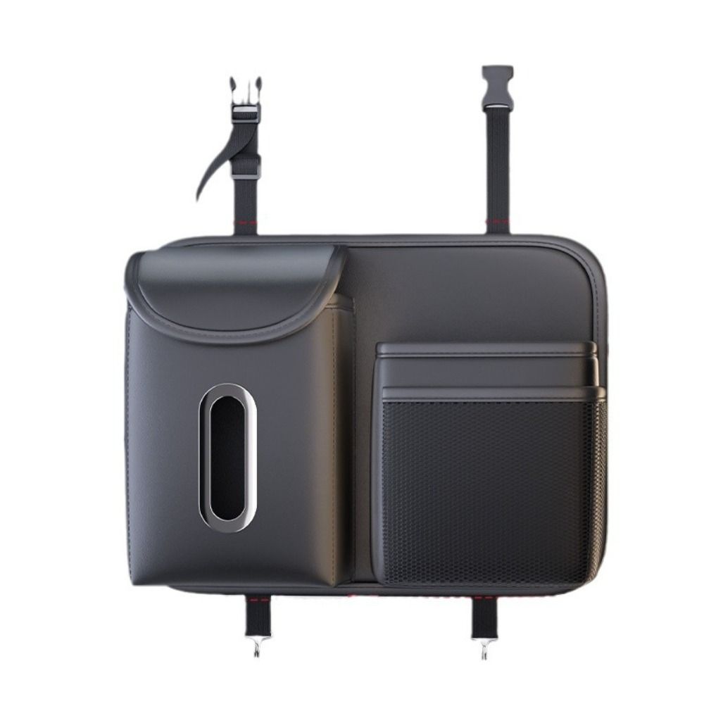 

wear-resisting Car Seat back storage bag Hanging type Car Waste Can Water cup сірий