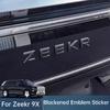For Zeekr 9X Car Front Badge Blackened Emblem Rear Trunk Letter Emblem Decal Exterior Modification Accessories