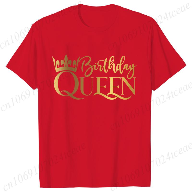 Birthday Squad Queen Tshirt for Women Besties Birthday Party Crew Graphic Yk Tops Short Sleeve Tees FeUnisex Aesthetic Clothing