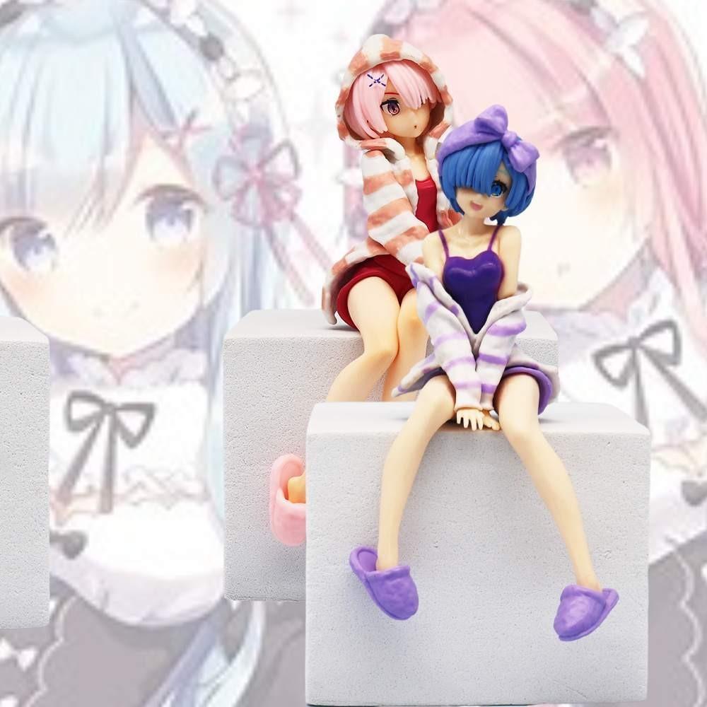 Rem Ram Pvc Figure 14cm Anime Collectible Cartoon Home Wear Decoration