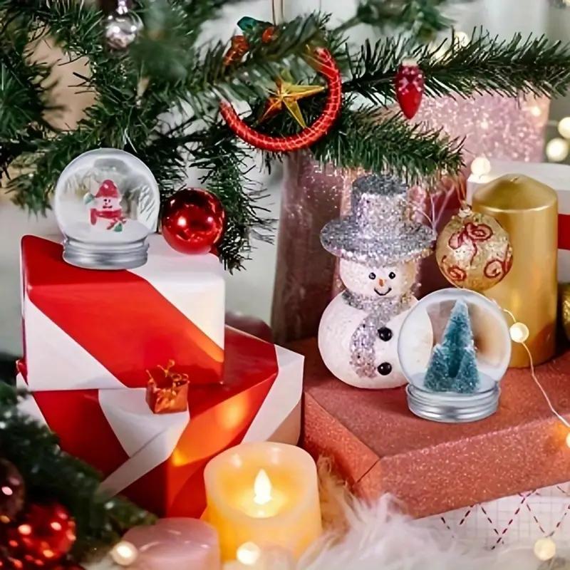 WTEMPO Classic Plastic Bottles with Aluminum Caps Round Shaped Design Crafts DIY Fillable Bottoles Christmas Festive Home & Kitchen Party Supplies