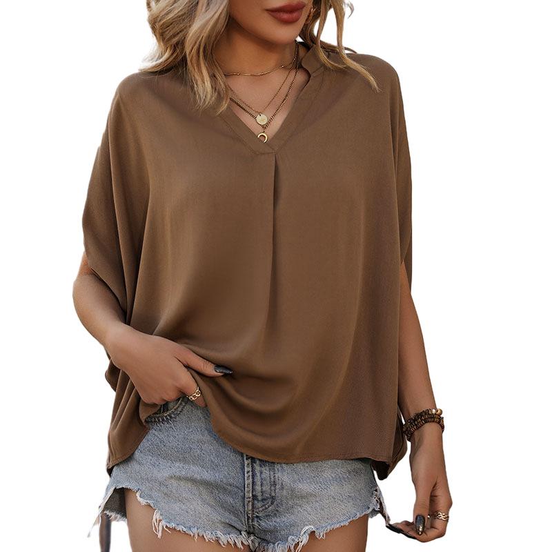 Летняя женская футболка с рукавами «летучая мышь» — фото 6