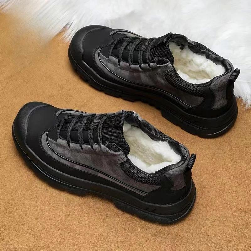Men's Outdoor Snow Boots Winter Thermal Lined Waterproof Anti Slip Hiking Shoes with Laces Durable Work wear Boots for Men