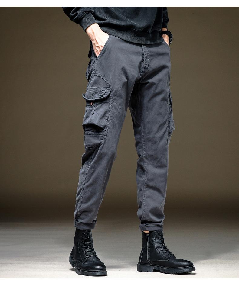 High-end Overalls Men's Autumn and Winter Trendy Brand Loose Straight Casual Long Pants with Martin Boots Mountain Outdoor