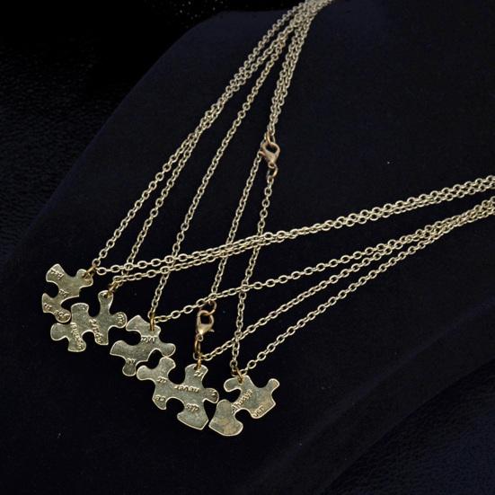 5Pcs Letter Print Chain Friendship Necklaces Gift Always Together Puzzle Best Friends Necklaces Jewelry Accessory