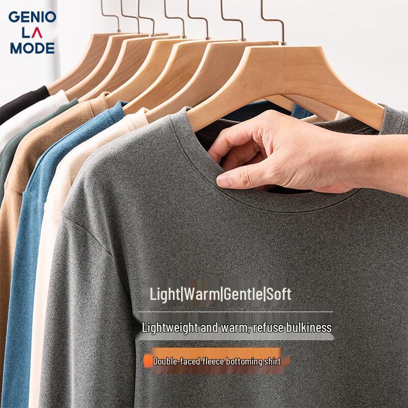 

GENIOLAMODE Men s Fleece Lined Long Sleeve Base Layer T-Shirt L