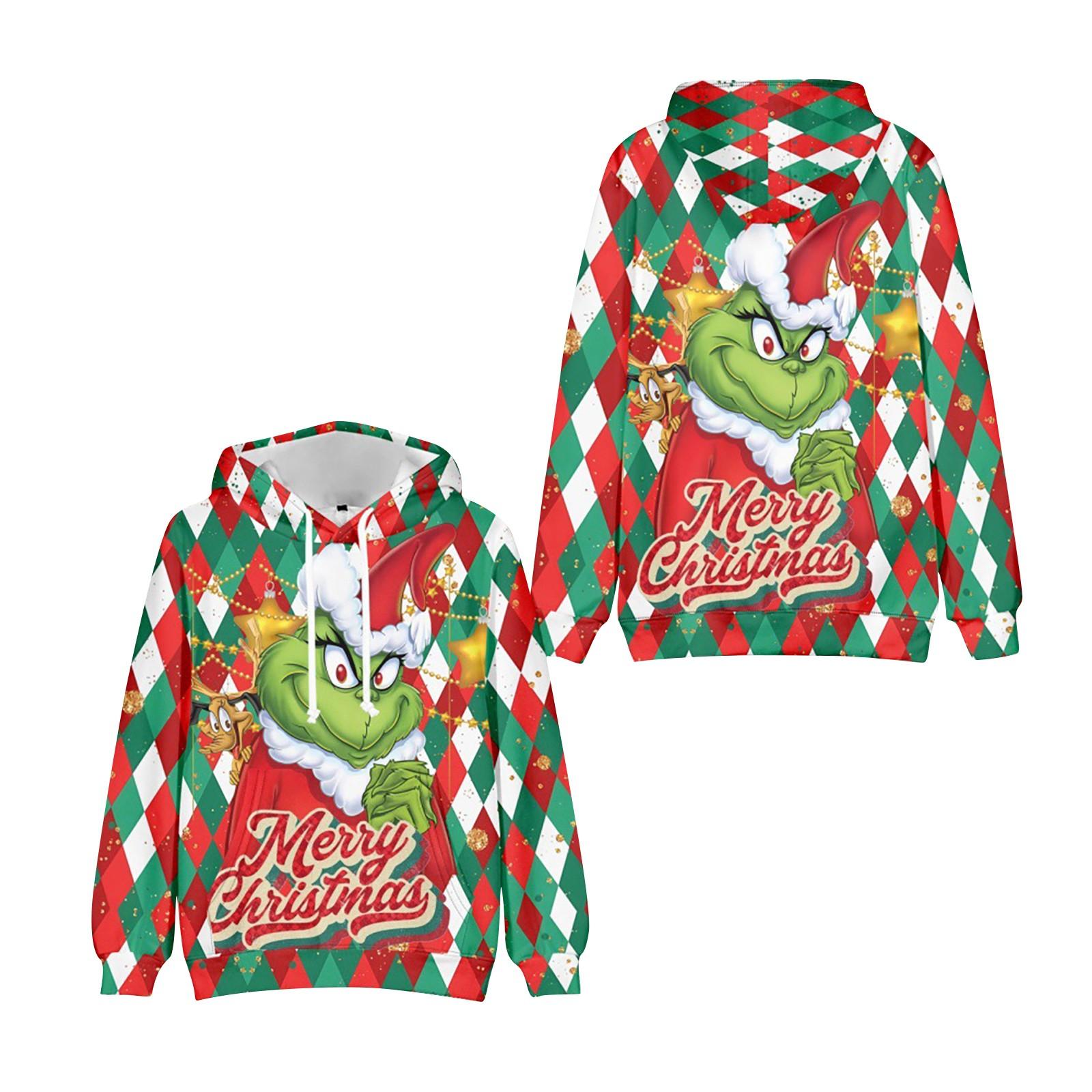 

Рождественская зеленая 3D цифровая печать Повседневная толстовка с капюшоном Толстовка XXXXL красный