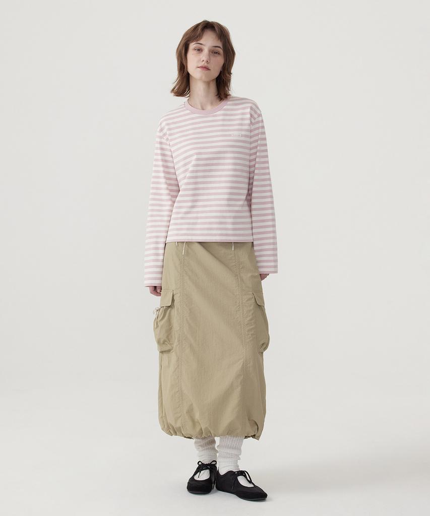 COVERNAT WOMAN Striped Long Sleeve Light Pink